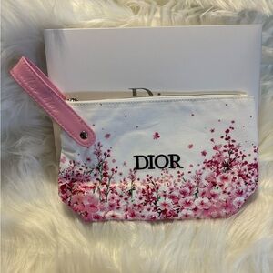 Limited Edition Miss Dior White and Pink Floral Cosmetic Bag